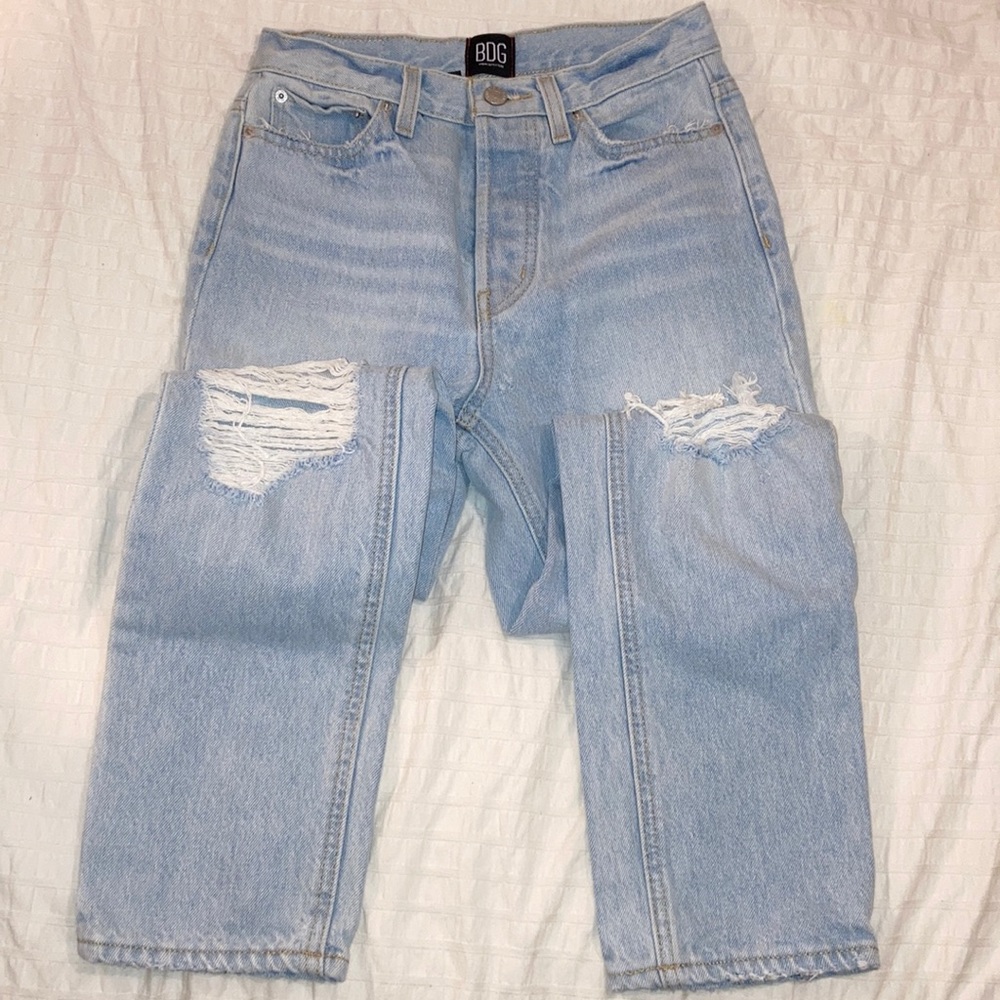 High rise straight jeans